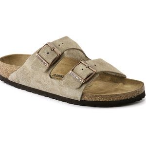 Birkenstock Arizona Birkibuc Sandal in Taupe